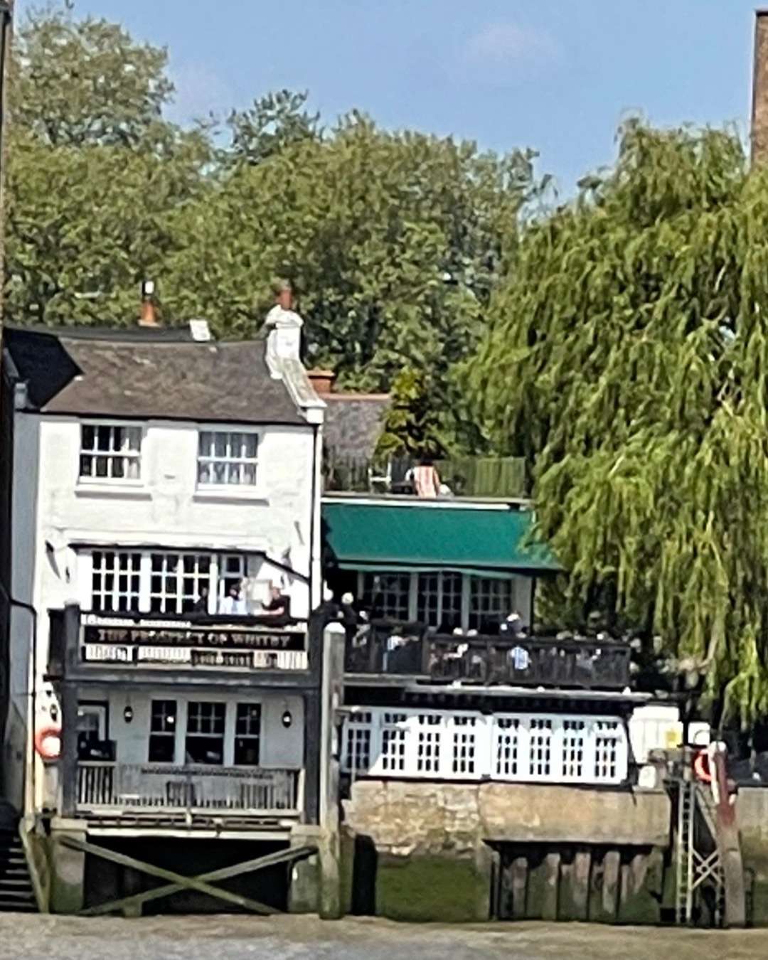 Famous pub along the river in London